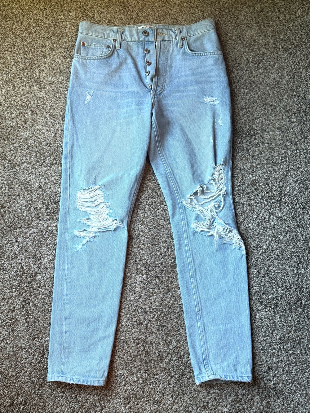AGOLDE Light Blue Distressed High-Rise Women’s Jeans Size 27